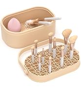 Makeup Brush Cleaner Mat 3 in 1 Makeup Brush Holder Silicone Makeup Brush Drying Rack Make Up Bru...
