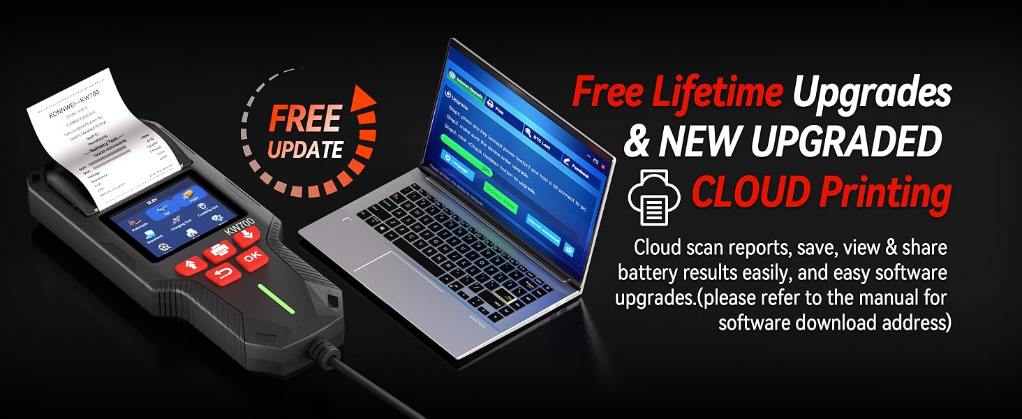 battery tester with printer