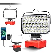 Cordless LED Work Light for Craftsman 20V Battery,Portable Flashlight Jobsite Light Spotlight Too...