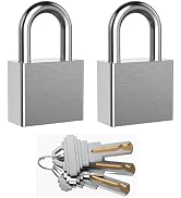 AST Stainless Steel Padlock, 2 Pack, Keyed Alike, Width 1-9/16" (40mm) | Stainless steel, high se...