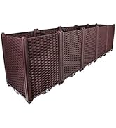 BAOYOUNI Rectangular Raised Garden Bed Kit Indoor Outdoor Plastic Planter Grow Box for Fresh Vege...