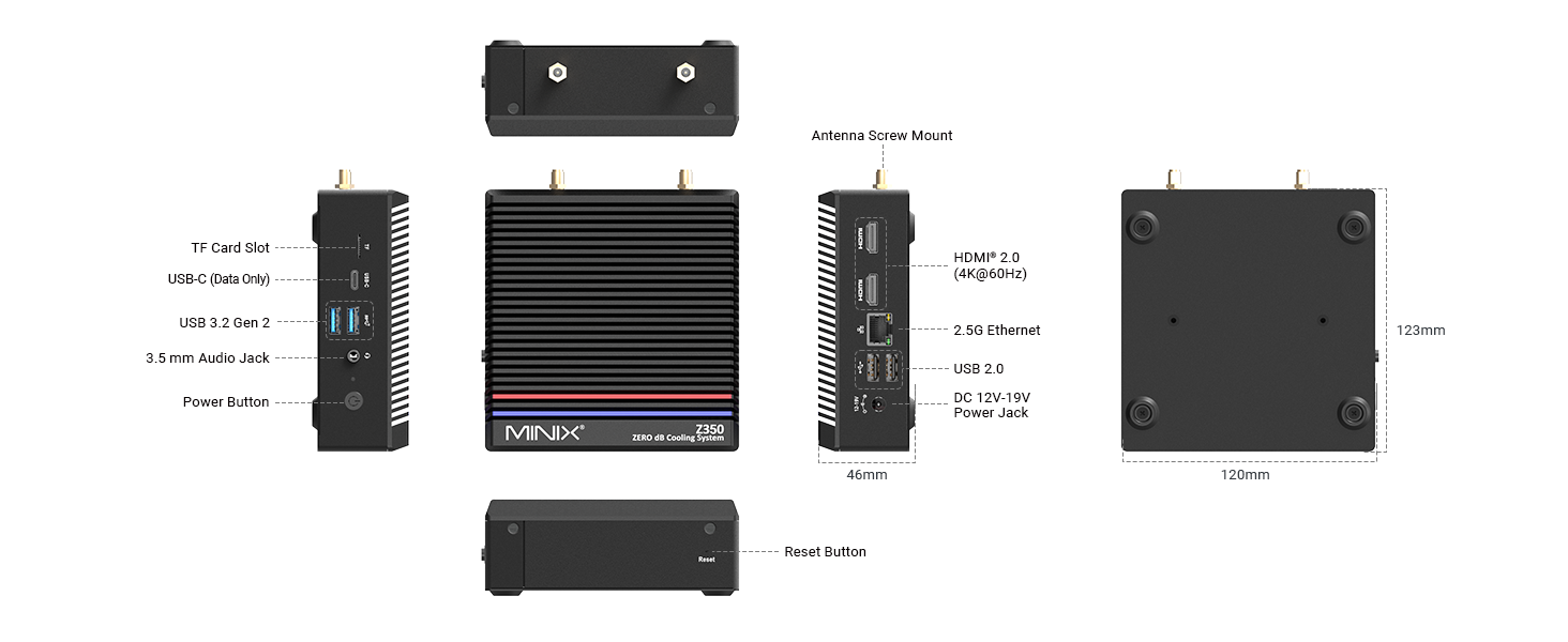 MINIX NEO Z350-0dB Fanless Mini PC