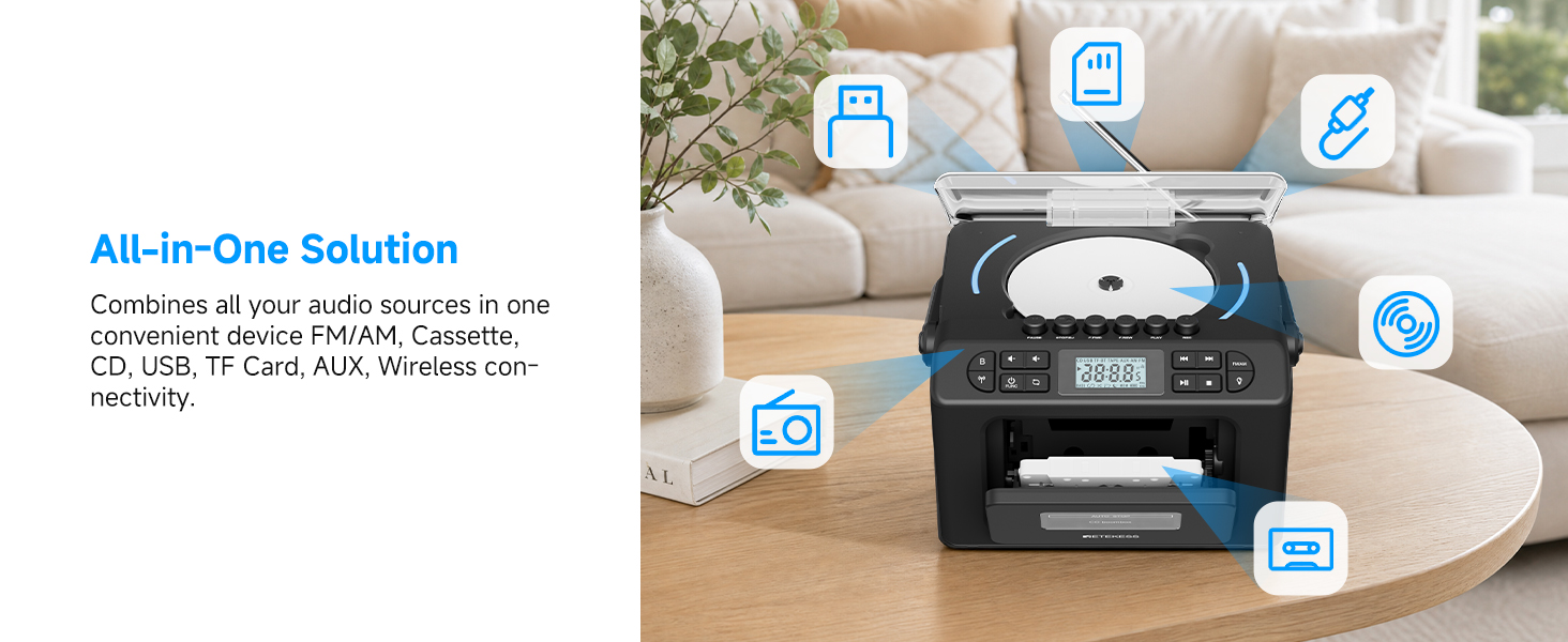 cd and cassette player combo