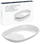 KITCHENDAO 3 in 1 Porcelain Ginger Grater Tool Spoon Rest Herb Stripper, 11x16.5cm for Kitchen, J...
