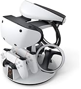 KIWI design D2 3-in-1 Controller Charging Station for PSVR2 and PS5 with VR Display Stand and LED...