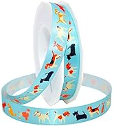 Morex Ribbon Precious Pets - Cool Dogs Satin, 5/8 inch by 20 Yards, Blue