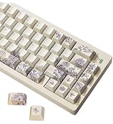 JSJT Vintage French-Style Printed Themed Keycaps 142 Keys Cherry Profile Keycap PBT Dye Sublimati...