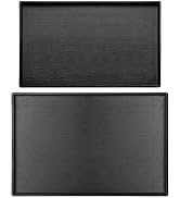 Cedilis 2 Pack Rectangular Serving Trays, Non-Slip Multi-Purpose Plastic Cafeteria Tray for Coffe...