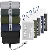 CSITE Microfiber Gym Towels 5 Pack - Quick Dry & Highly Absorbent, Odor-Free, Soft & Compact Swea...