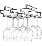 Wine Glass Rack Under Cabinet Drilling Free No Screw Steamware Holder Under Shelf Metal Wine Glas...