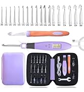 Yarniss 18 Size Counting Crochet Hooks Set with Light, Digital Crochet Hooks with Metal Head 2.0m...