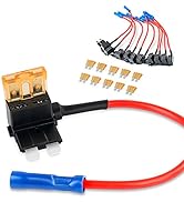 Nilight 12V Car Add-a-Circuit Fuse TAP Adapter with 5 Amp Standard APR ATO ATC Blade Fuse Set for...