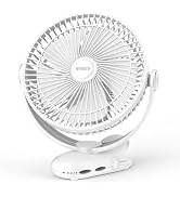 BIVBTP 12000mAh Clip on Fan 30H Longest Runtime, 8in Portable Fan Rechargeable, Ultra Quiet with ...