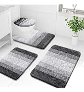 Arotive Microfiber Bathroom Rugs Sets 4 Piece, Extra Soft Absorbent Bath Mats, Machine Wash Dry U...