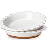 MALACASA Ceramic Pie Pan Set of 2-9 Inch Quiche Baking Dish Deep Pie Dish, Nonstick Pie Plate for...