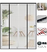 CHIYUNS Double Door Mesh Screen Magnetic Closure Heavy Duty for Sliding Door 72" x 80" Extra Long...