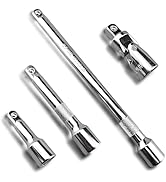 Resze 4 PCS 1/2" Drive Impact Extension Bar Set,3,5,10 Inch Extensions and 1/2 Inch Drive Univers...