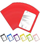 100 Pieces Resealable Mylar Bags with Ziplock and Clear Window Smell Proof Bags Packaging Bags Fo...
