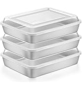 Herogo Baking Pan with Lid Set (3 Pans + 3 Lids), 9 x 12 Inch Stainless Steel Nonstick Deep Bakew...