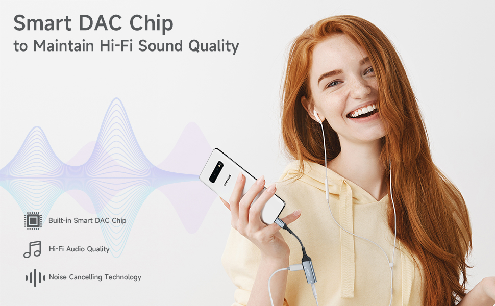 USB C to 3.5mm Adapter,2-in-1 USB C PD Headphone Jack Adapter