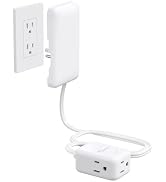 NUTICT Flat Extension Cord with 3 Outlets, 3FT Short Extension Cord Flat Wall Plug & Ultra-Thin O...