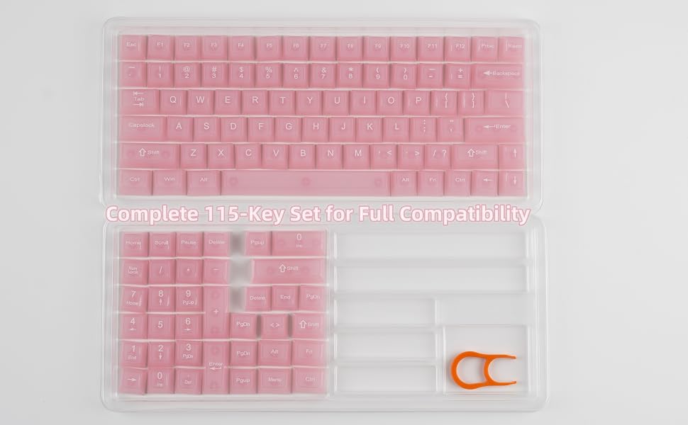 Pink MDA Transparent Keycaps