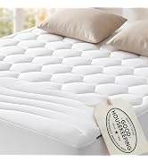 Bedsure Queen Mattress Pad - Quilted Fitted Mattress Topper Protector with 8-21 Inches Deep Pocke...