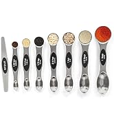 Magnetic Measuring Spoons Set with Leveler, Stackable Stainless Steel Tablespoons for Baking, Fit...