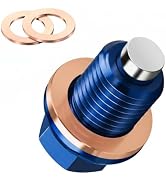 Pniwuno M14 Oil Drain Plug, Aluminum CNC Transmission Oil Drain Plugs with Crush Washer Gaskets, ...