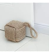 Marwood Rope Knot Door Stops Decorative Nautical Door Stopper Handmade with Handle, Jute Weighted...
