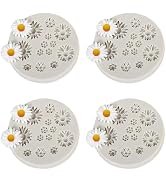 4 Pcs Cute Flower Silicone Molds Daisy Shape Fondant Candy Mould Mini Flower Chocolate Molds for ...