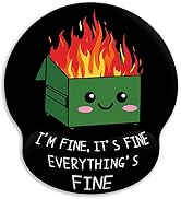 Blusabaca Dumpster on Fire Ergonomic Mouse Pad with Wrist Rest Mousepad | Funny Cute, Wrist Suppo...