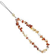 Handmade Natural Gemstone Gold Beaded Charm Cell Phone Camera Lanyard, Stanley Cup Accessories, W...