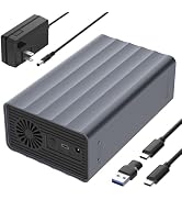 2 Bay Hard Drive Enclosure for 2.5"/3.5" SATA HDD/SSD Up to 48TB, Aluminum External HDD Enclosure...