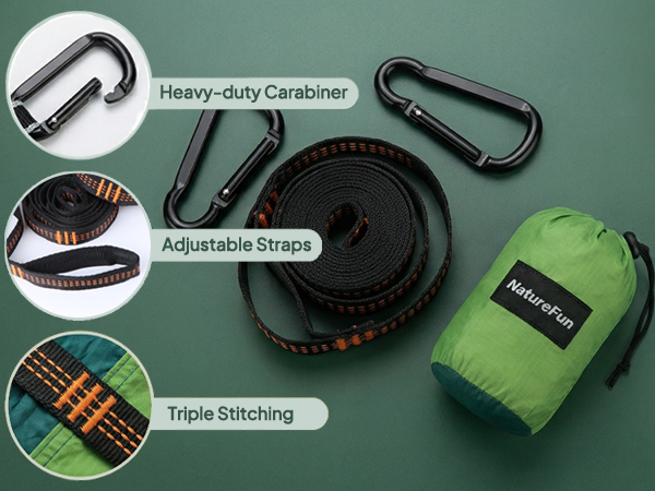 Heavy-duty Carabiner Adjustable Straps Triple Stitching