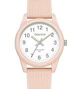 SOCICO Kids Analog Watch for Boys Girls, Easy to Read Learning Time Watch, 50M Waterproof, Soft B...