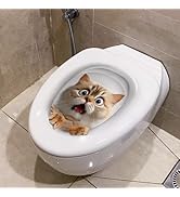 3D Toilet Lid Sticker, Cute Kitten Design Removable Decal Bathroom Decor for Toilet Lid and Tank ...