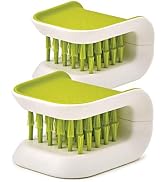 2Pcs Knife Cleaner Blade Brush Green Cutlery Cleaner Brush Bristle Scrub for Kitchen Washing Non-...
