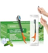 RR ORCRO 5-in-1 Disposable Toothbrush with Toothpaste All-in-One Oral Care Prepasted Individually...