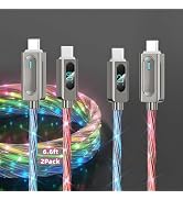 Light Up USB-C Cable 2Pack 6.6ft LED Charger RGB USBC to USBC Charging Cord | Colorful Gradual St...
