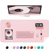 Niniubye Desk Pad, 23.6" x 13.8" PU Leather Non-Slip Desk Mat Large Mouse Pad for Desktop, Waterp...