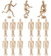 DOITOOL Artists Wooden Manikin, 15 Pack 4.5 Inch Wooden Joints Drawing Mannequin, Artist Manikin ...