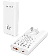 RUIFEI 65W USB C Charger, Dual Port Fast Charging Block with Foldable Plug for iPhone 17/16/15 Pr...