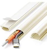 Delamu 42.5in Self-Adhesive Cable Hider Kit - 3 x 14.2in Curved Cord Hider, Seamless Cord Covers ...