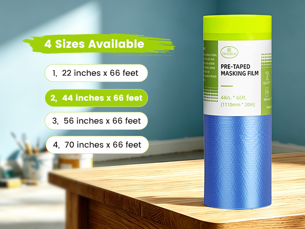 44" x 66' pre taped painters plastic film fit most home renovation scenes perfectly