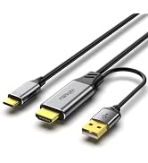 HDMI to USB C Cable 4K60Hz, HDMI 2.0 to UsbC 6.6FT Soft Graphen Cable Adapter, Connect HDMI Lapto...