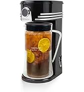 Nostalgia 3-Quart Iced Tea & Coffee Brewing System With Double-Insulated Pitcher, Strength Select...