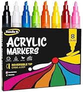 Bandle B. Acrylic Paint Markers – Set of 8 Paint Pens for Art, Fabric, Coloring, and Journaling–Q...