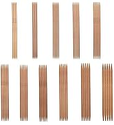 55pcs/Set Knitting Needles Kit Carbonized Bamboo Double Pointed Needles Set in 11 Sizes 13cm/5.1i...