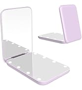 wobsion Compact Mirror, Magnifying Mirror with Light, 1x/3x Handheld 2-Sided Magnetic Switch Fold...